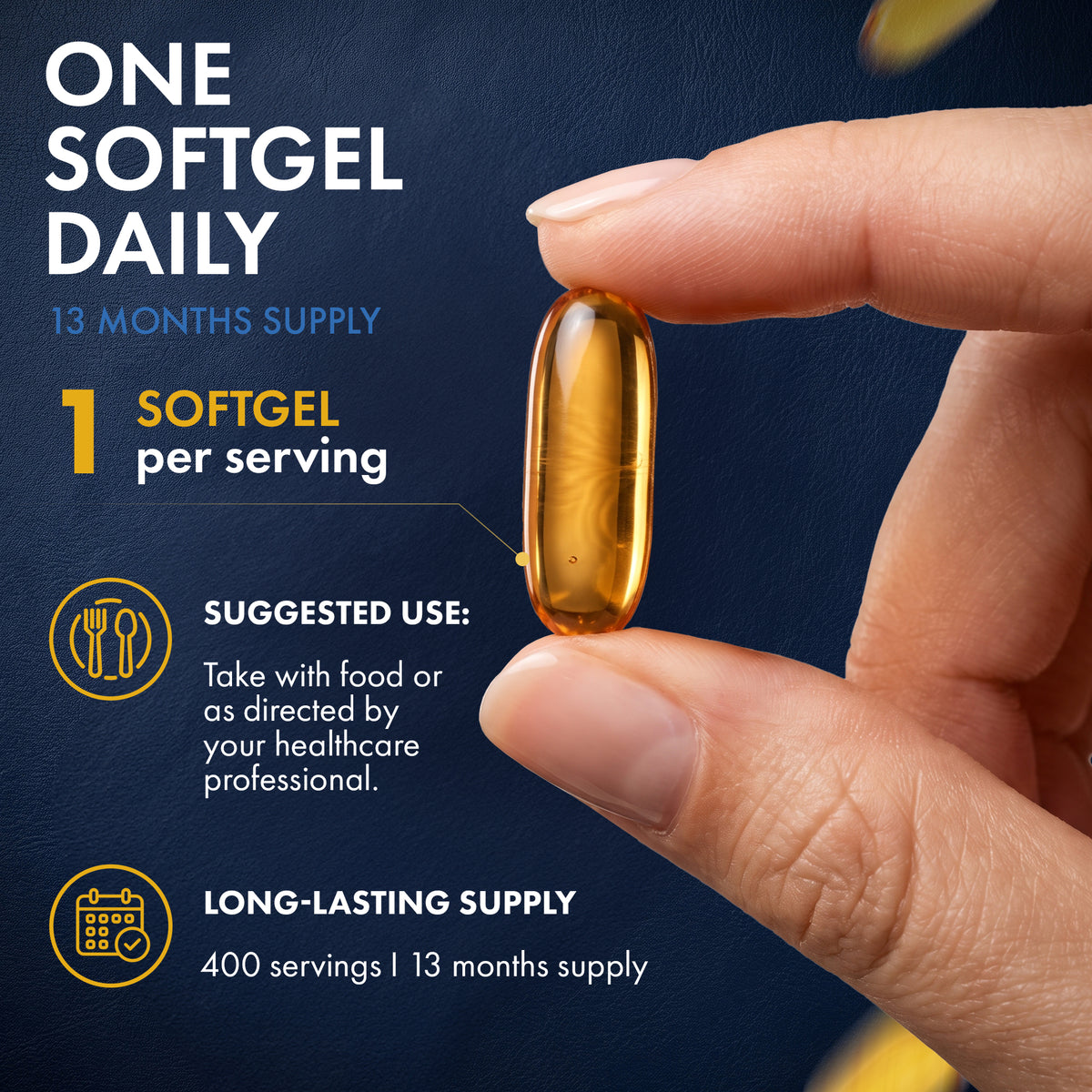 WEHLE Omega 3 Fish Oil Capsules High Strength 1000mg, 400 Softgels