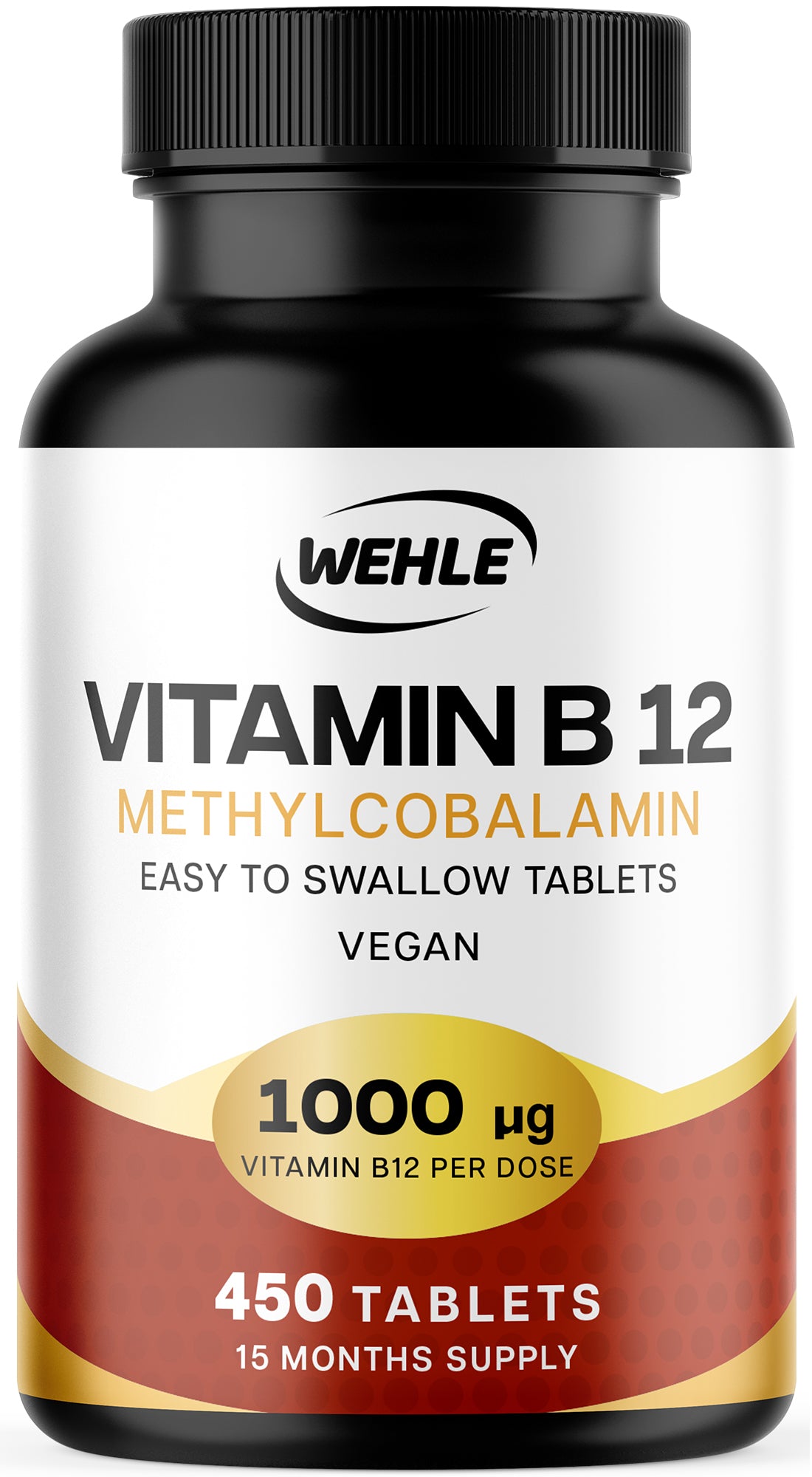 Vitamin B12 Tablets High Strength 1000mcg Methylcobalamin Supplement - 450 Vegan Tablets, 15 Months Supply, B12 Supplement