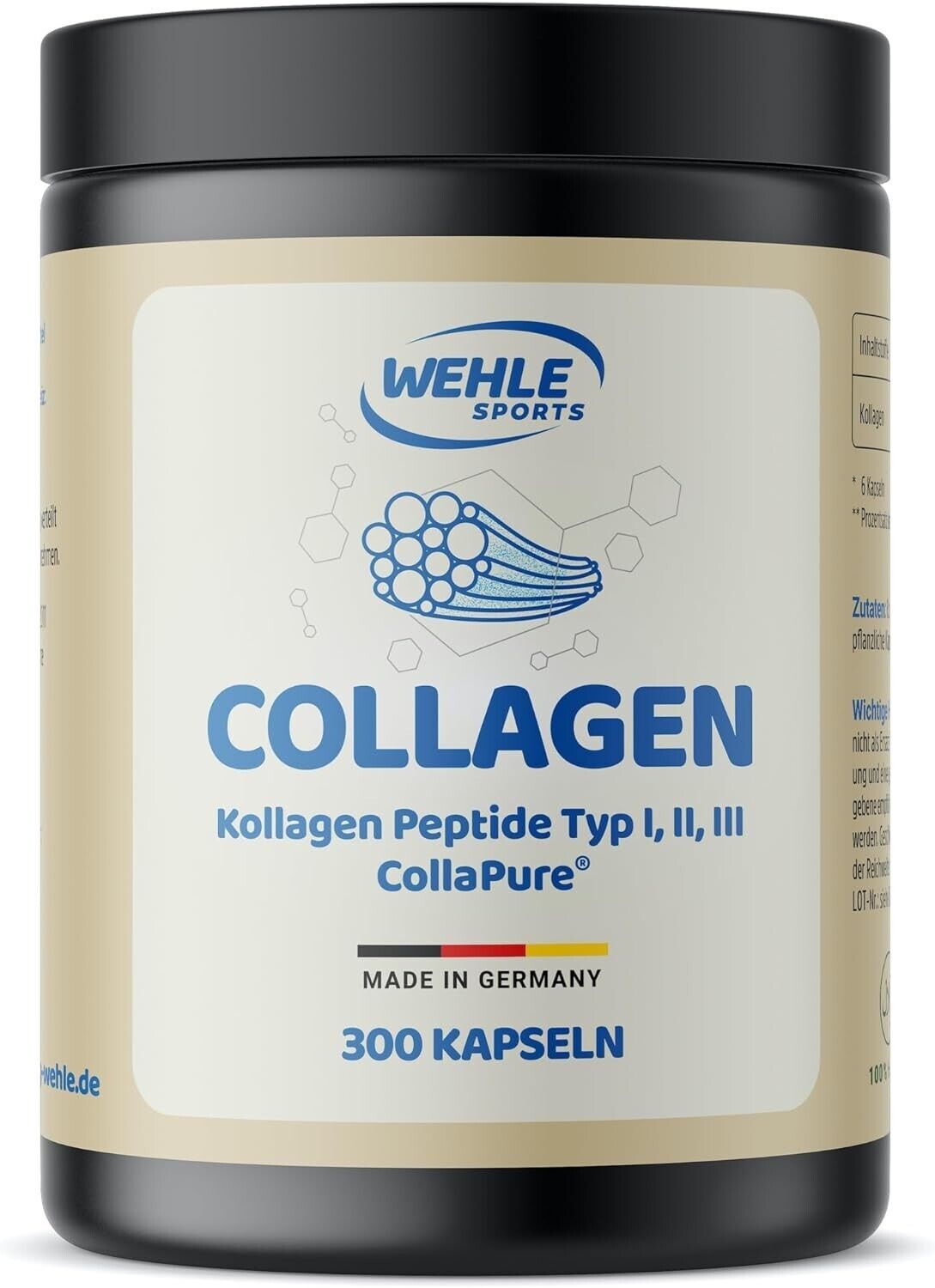 Wehle Sports Collagen Peptide - 300 Kollagen Kapseln