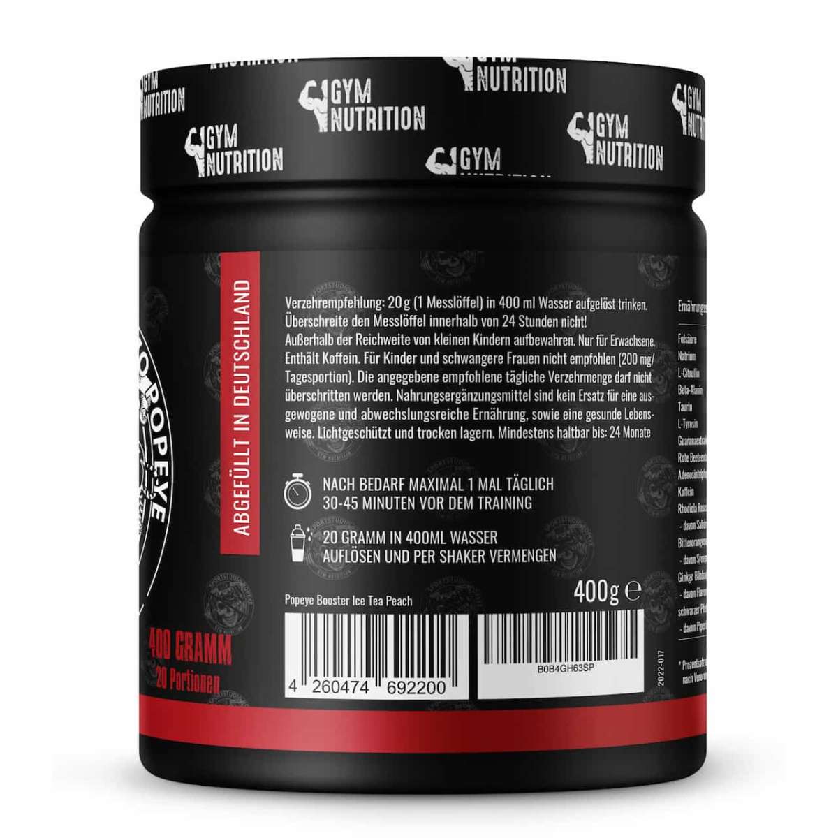 Gym Nutrition ROAD TO HELL – Ultra Hardcore Booster Pre Workout - 400g