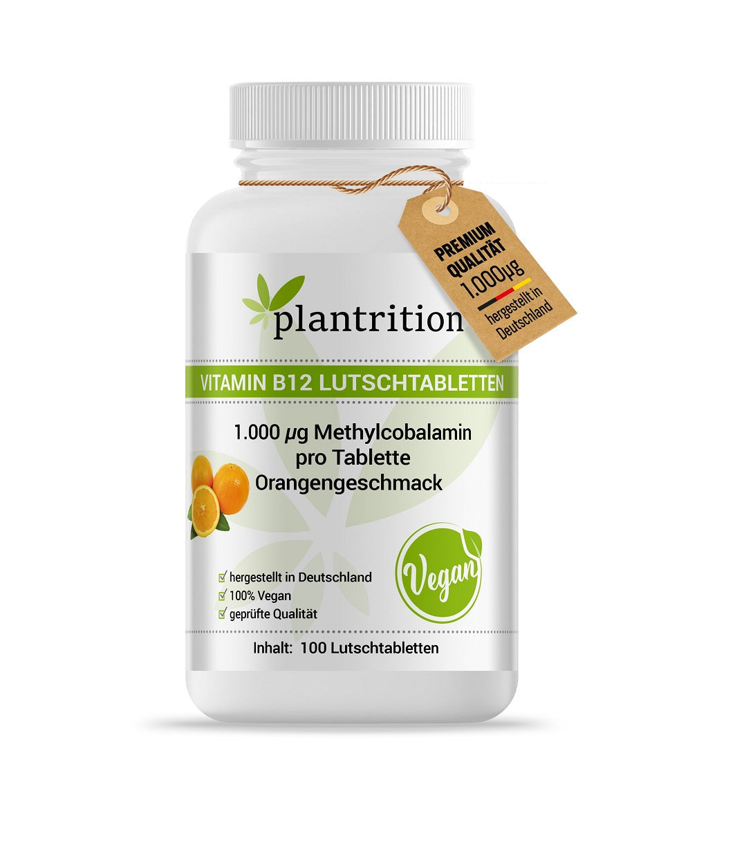 plantrition Methylcobalamin Vitamin B12 1000 µg Lutschtabletten Orange  - 100 Stück