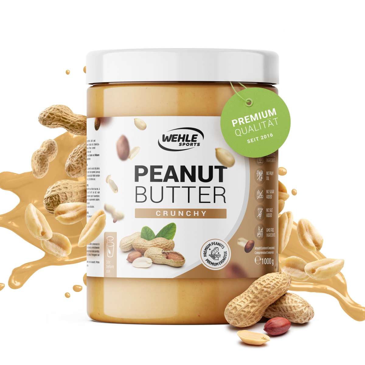 High Protein Erdnussbutter ohne Zuckerzusatz - Smooth / 1kg (PET)