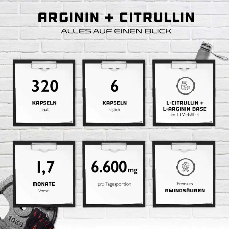 GEN L-Arginin + L-Citrullin 1100mg pro Kapsel - 320 Kapseln