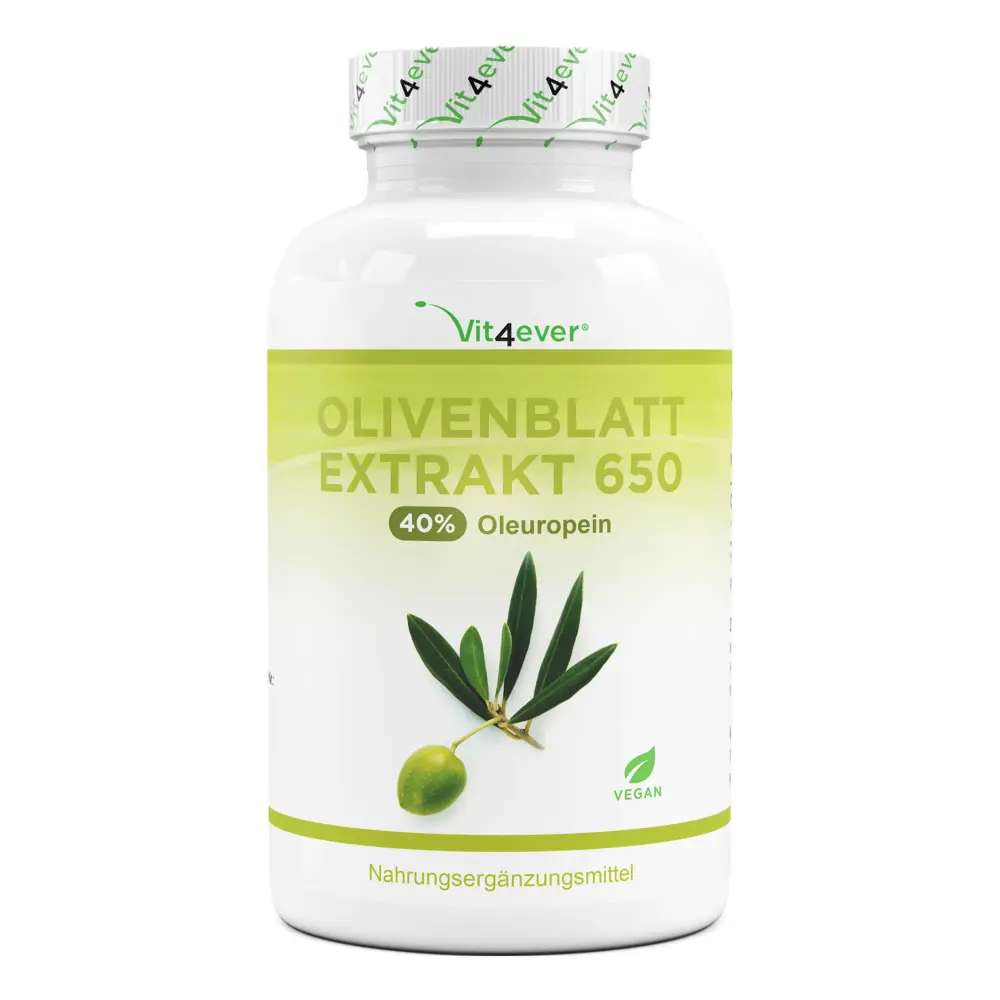Vit4ever Olivenblatt Extrakt 650 mg 40% Oleuropein - 180 Kapseln