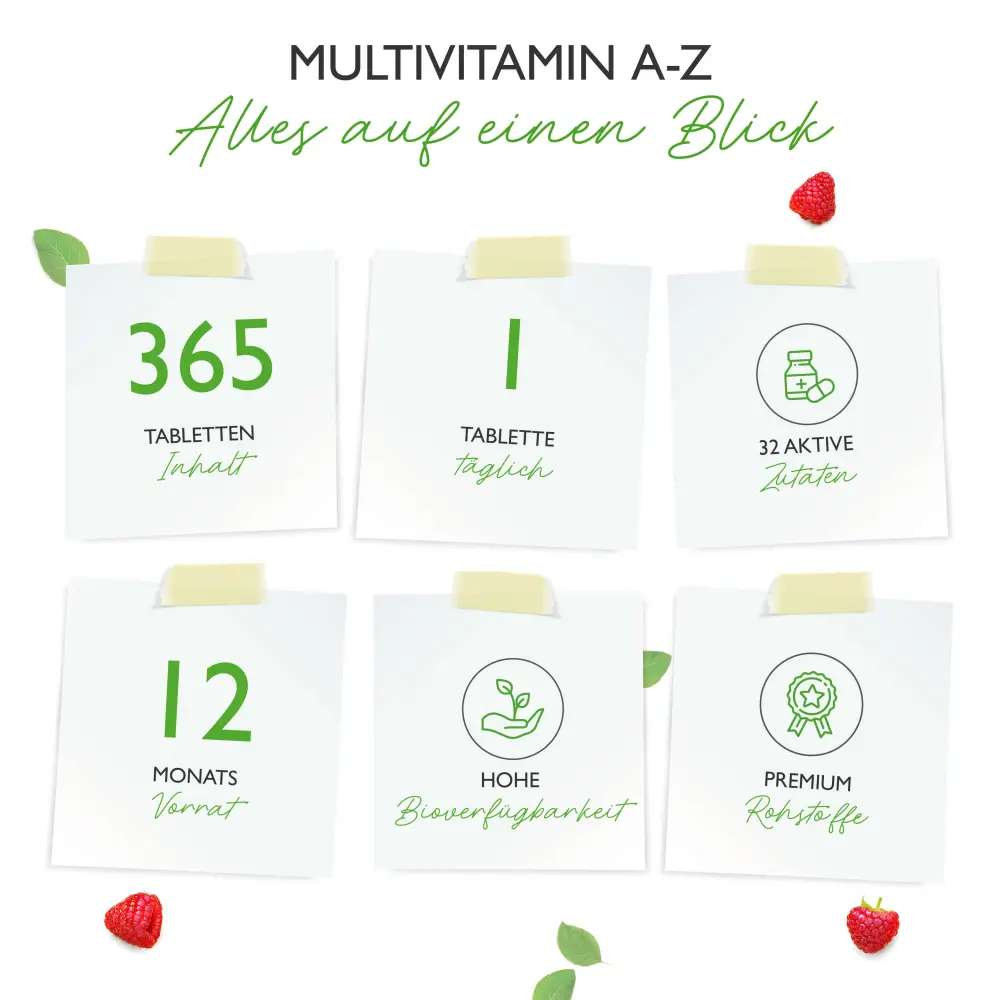 Vit4ever Multivitamin A-Z Vitamine + Mineralien + Aminosäuren - 365 Tabletten