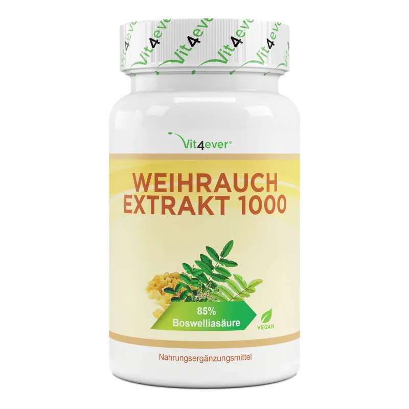 Vit4ever Weihrauch Extrakt 1000 - 85% Boswellia-Säure - 180 Kapseln